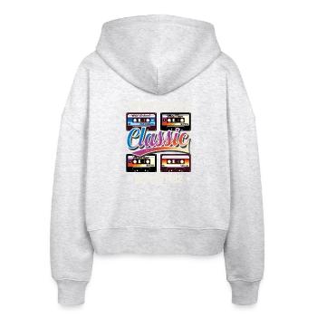 1982 Geburtsjahr Geburtstag Kassette Vintage - Stanley/Stella Boxy Frauen Bio Zip Hoodie Ida - Weiß meliert - Hinten - AI Model Female 172 dark (172cm)