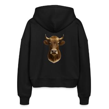 The most beautiful cow - Stanley/Stella Boxy Women’s Organic Zip Hoodie Ida - black - Back - AI Model Female 172 light (172cm)