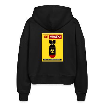 KEINE ATOMBOMBEN | Anti-Nukes-Waffe - Stanley/Stella Boxy Frauen Bio Zip Hoodie Ida - Schwarz - Hinten - AI Model Female 172 light (172cm)