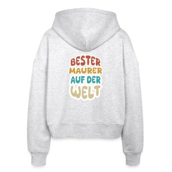 Appointment as a bricklayer - Stanley/Stella Boxy Women’s Organic Zip Hoodie Ida - heather white - Back - AI Model Female 172 dark (172cm)