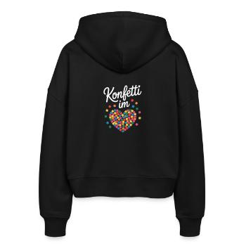 Konfetti Im Herzen Buntes Karneval Herz - Stanley/Stella Boxy Frauen Bio Zip Hoodie Ida - Schwarz - Hinten - AI Model Female 172 light (172cm)