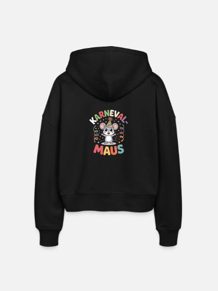 Karnevalsmaus Karneval Köln Kölner Karnevals Maus - Stanley/Stella Boxy Frauen Bio Zip Hoodie Ida - Schwarz
