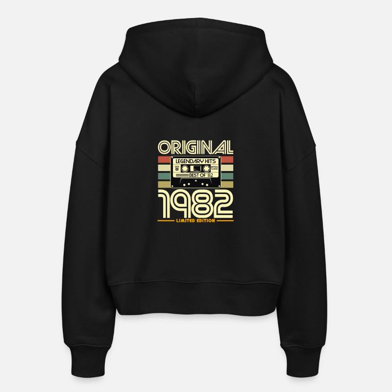 Original 1982 Cassette Retro Édition Limitée - Veste à capuche bio Ida Stanley/Stella Femme - noir