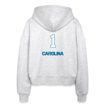 Carolina - Stanley/Stella Boxy Frauen Bio Zip Hoodie Ida - Weiß meliert - Hinten - AI Model Female 172 dark (172cm)