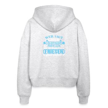 FRIESEN - Glück zum anfassen - Stanley/Stella Boxy Frauen Bio Zip Hoodie Ida - Weiß meliert - Hinten - AI Model Female 172 dark (172cm)