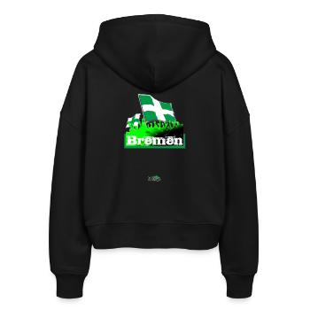 bremen - Stanley/Stella Boxy Frauen Bio Zip Hoodie Ida - Schwarz - Hinten - AI Model Female 172 light (172cm)