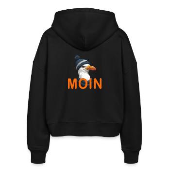 MOIN - Stanley/Stella Boxy Frauen Bio Zip Hoodie Ida - Schwarz - Hinten - AI Model Female 172 light (172cm)