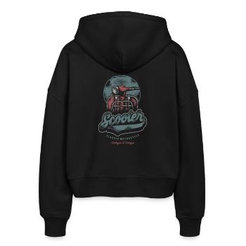 Sommer - Rollerfahrer - Spanienfeeling - Stanley/Stella Boxy Frauen Bio Zip Hoodie Ida - Schwarz - Hinten - AI Model Female 172 light (172cm)