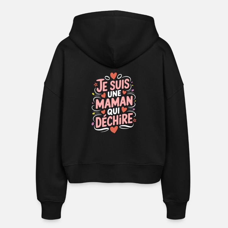 Ich bin eine Killer-Mutter - Stanley/Stella Boxy Frauen Bio Zip Hoodie Ida - Schwarz