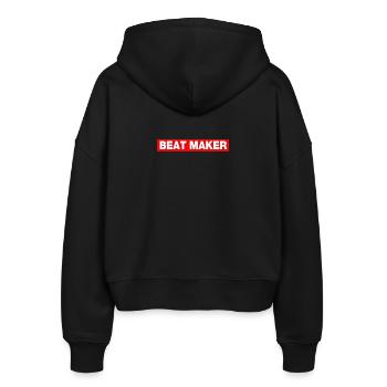 beat maker - Stanley/Stella Boxy Frauen Bio Zip Hoodie Ida - Schwarz - Hinten - AI Model Female 172 light (172cm)