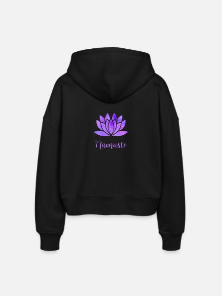 Namaste - Stanley/Stella Boxy Frauen Bio Zip Hoodie Ida - Schwarz