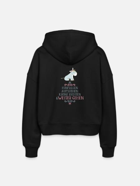 lustiger Spruch - Stanley/Stella Boxy Frauen Bio Zip Hoodie Ida - Schwarz
