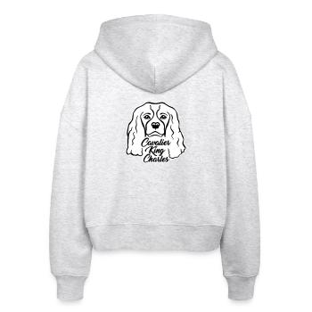 Cavalier King Charles - Stanley/Stella Boxy Frauen Bio Zip Hoodie Ida - Weiß meliert - Hinten - AI Model Female 172 dark (172cm)
