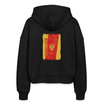 Montenegro Flagge - Stanley/Stella Boxy Frauen Bio Zip Hoodie Ida - Schwarz - Hinten - AI Model Female 172 light (172cm)
