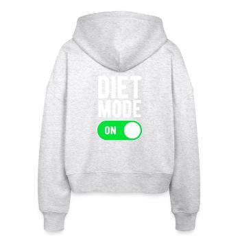 Diet Mode On Gym Gym Diet Nutrition - Stanley/Stella Boxy Women’s Organic Zip Hoodie Ida - heather white - Back - AI Model Female 172 dark (172cm)
