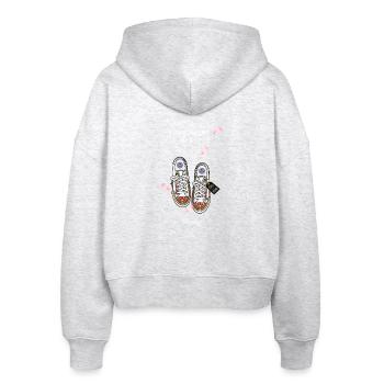 Design Streetwear Coréen Sneakers - Veste à capuche bio Ida Stanley/Stella Femme - blanc chiné - Dos - AI Model Female 172 dark (172cm)