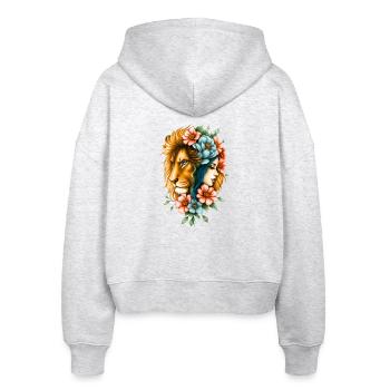 Wunderbare Frau, deren lange Haare - Stanley/Stella Boxy Frauen Bio Zip Hoodie Ida - Weiß meliert - Hinten - AI Model Female 172 dark (172cm)