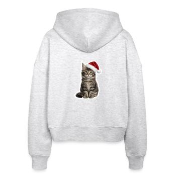 Bébé Chat Maine Coon avec Chapeau - Veste à capuche bio Ida Stanley/Stella Femme - blanc chiné - Dos - AI Model Female 172 dark (172cm)