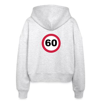 60. Geburtstag - Stanley/Stella Boxy Frauen Bio Zip Hoodie Ida - Weiß meliert - Hinten - AI Model Female 172 dark (172cm)