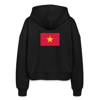 Drapeau national du Vietnam - Veste à capuche bio Ida Stanley/Stella Femme - noir - Dos - AI Model Female 172 light (172cm)