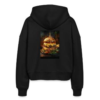 Epic Bacon Cheese Burger Stack - Veste à capuche bio Ida Stanley/Stella Femme - noir - Dos - AI Model Female 172 light (172cm)