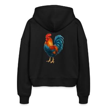 hahn - Stanley/Stella Boxy Frauen Bio Zip Hoodie Ida - Schwarz - Hinten - AI Model Female 172 light (172cm)