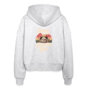 Home Is Where Purpose Lives Retro House Home - Stanley/Stella Boxy Women’s Organic Zip Hoodie Ida - heather white - Back - AI Model Female 172 dark (172cm)
