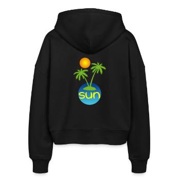 Paradies in der Sonne - Stanley/Stella Boxy Frauen Bio Zip Hoodie Ida - Schwarz - Hinten - AI Model Female 172 light (172cm)