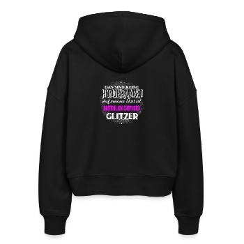AUSTRALIEN SHEPHERD - Glitzer - Stanley/Stella Boxy Frauen Bio Zip Hoodie Ida - Schwarz - Hinten - AI Model Female 172 light (172cm)