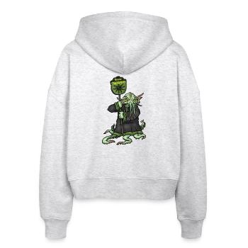 House-Yog-Sothoth - Stanley/Stella Boxy Frauen Bio Zip Hoodie Ida - Weiß meliert - Hinten - AI Model Female 172 dark (172cm)