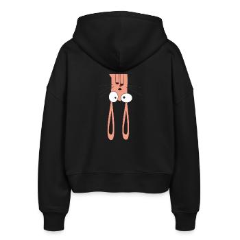 Bunny Ups - Stanley/Stella Boxy Frauen Bio Zip Hoodie Ida - Schwarz - Hinten - AI Model Female 172 light (172cm)