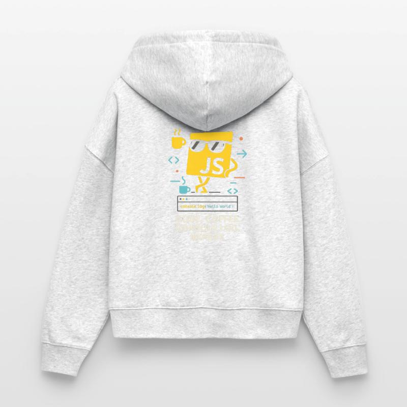 Code Coffee Console.log Repeat JavaScript Programm Stanley/Stella Boxy Frauen Bio Zip Hoodie Ida