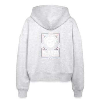 Sun sarcasm: Sorry, not apologized - Stanley/Stella Boxy Women’s Organic Zip Hoodie Ida - heather white - Back - AI Model Female 172 dark (172cm)