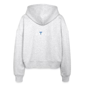 i love home homeland Israel - Stanley/Stella Boxy Women’s Organic Zip Hoodie Ida - heather white - Back - AI Model Female 172 dark (172cm)