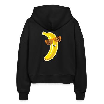 coole Banane Sonnenbrille Sommer Party Liebe Love - Stanley/Stella Boxy Frauen Bio Zip Hoodie Ida - Schwarz - Hinten - AI Model Female 172 light (172cm)