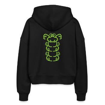 Caterpillar in green - Stanley/Stella Boxy Women’s Organic Zip Hoodie Ida - black - Back - AI Model Female 172 light (172cm)