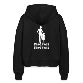 Strong Women Raise Strong Women Silhouette Mutter - Stanley/Stella Boxy Frauen Bio Zip Hoodie Ida - Schwarz - Hinten - AI Model Female 172 light (172cm)