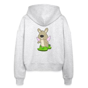 Hase Engelsflügel - Stanley/Stella Boxy Frauen Bio Zip Hoodie Ida - Weiß meliert - Hinten - AI Model Female 172 dark (172cm)