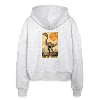 Dino Saurier Dinosaurier - Stanley/Stella Boxy Frauen Bio Zip Hoodie Ida - Weiß meliert - Hinten - AI Model Female 172 dark (172cm)