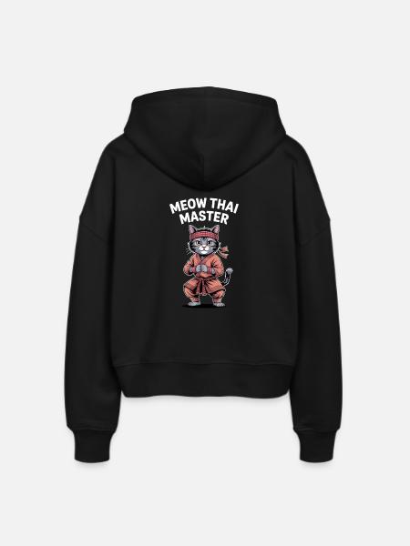 Meow Thai Meister - Stanley/Stella Boxy Frauen Bio Zip Hoodie Ida - Schwarz