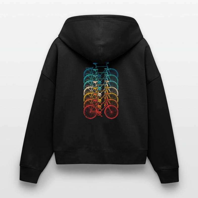 Rainbow Bike Stack Gradient Stanley/Stella Boxy Women’s Organic Zip Hoodie Ida