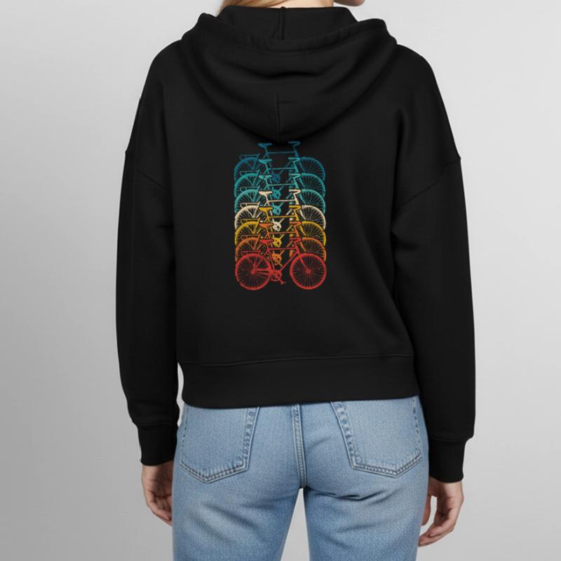 Rainbow Bike Stack Gradient Stanley/Stella Boxy Women’s Organic Zip Hoodie Ida