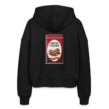 Ground Cinnamon Zimt Full Of Flavor - Stanley/Stella Boxy Frauen Bio Zip Hoodie Ida - Schwarz - Hinten - AI Model Female 172 light (172cm)