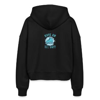 Have an Ice Day Schlittschuhlaufen Eisbahn - Stanley/Stella Boxy Frauen Bio Zip Hoodie Ida - Schwarz - Hinten - AI Model Female 172 light (172cm)