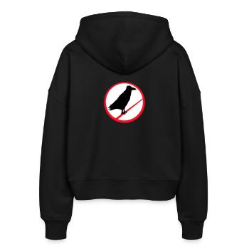 Raven Sitting Forbidden Rod Rope Sign Note - Stanley/Stella Boxy Women’s Organic Zip Hoodie Ida - black - Back - AI Model Female 172 light (172cm)