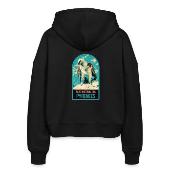 Bartgeier Pyrenäen-Nationalpark: majestätische Fauna - Stanley/Stella Boxy Frauen Bio Zip Hoodie Ida - Schwarz - Hinten - AI Model Female 172 light (172cm)