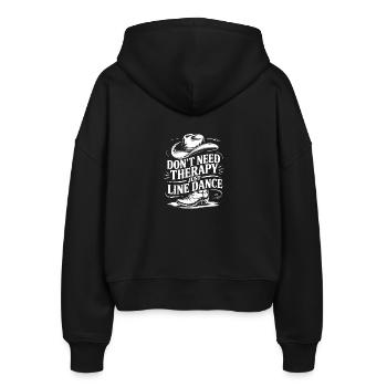 Ich brauche keine Therapie - nur Line Dance - Stanley/Stella Boxy Frauen Bio Zip Hoodie Ida - Schwarz - Hinten - AI Model Female 172 light (172cm)
