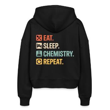 Proud Chemistry Student Club - Stanley/Stella Boxy Women’s Organic Zip Hoodie Ida - black - Back - AI Model Female 172 light (172cm)