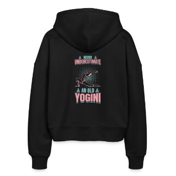 Yoga Großmutter - Stanley/Stella Boxy Frauen Bio Zip Hoodie Ida - Schwarz - Hinten - AI Model Female 172 light (172cm)