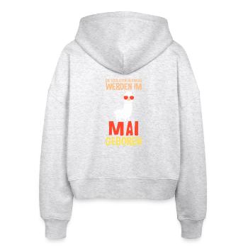 Mai Geburtstag Alpaka Spruch Lustig - Stanley/Stella Boxy Frauen Bio Zip Hoodie Ida - Weiß meliert - Hinten - AI Model Female 172 dark (172cm)